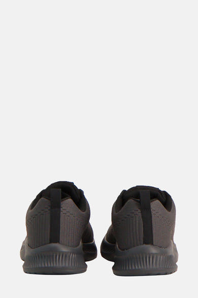 Grijze sneakers ACCESSORIES BY JACK & JONES, achterkant met textuurdetails en zwarte tong.