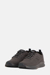 Grijze sneakers van ACCESSORIES BY JACK & JONES met stikseldetails, veters en donkere zolen.