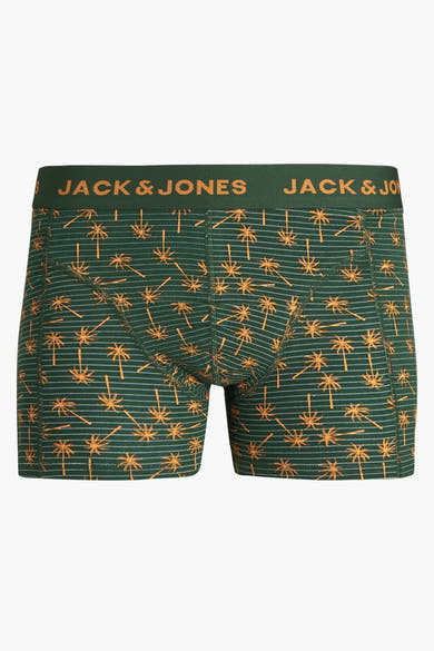 Groene boxer met witte strepen en oranje palmboomprint van ACCESSORIES BY JACK & JONES.