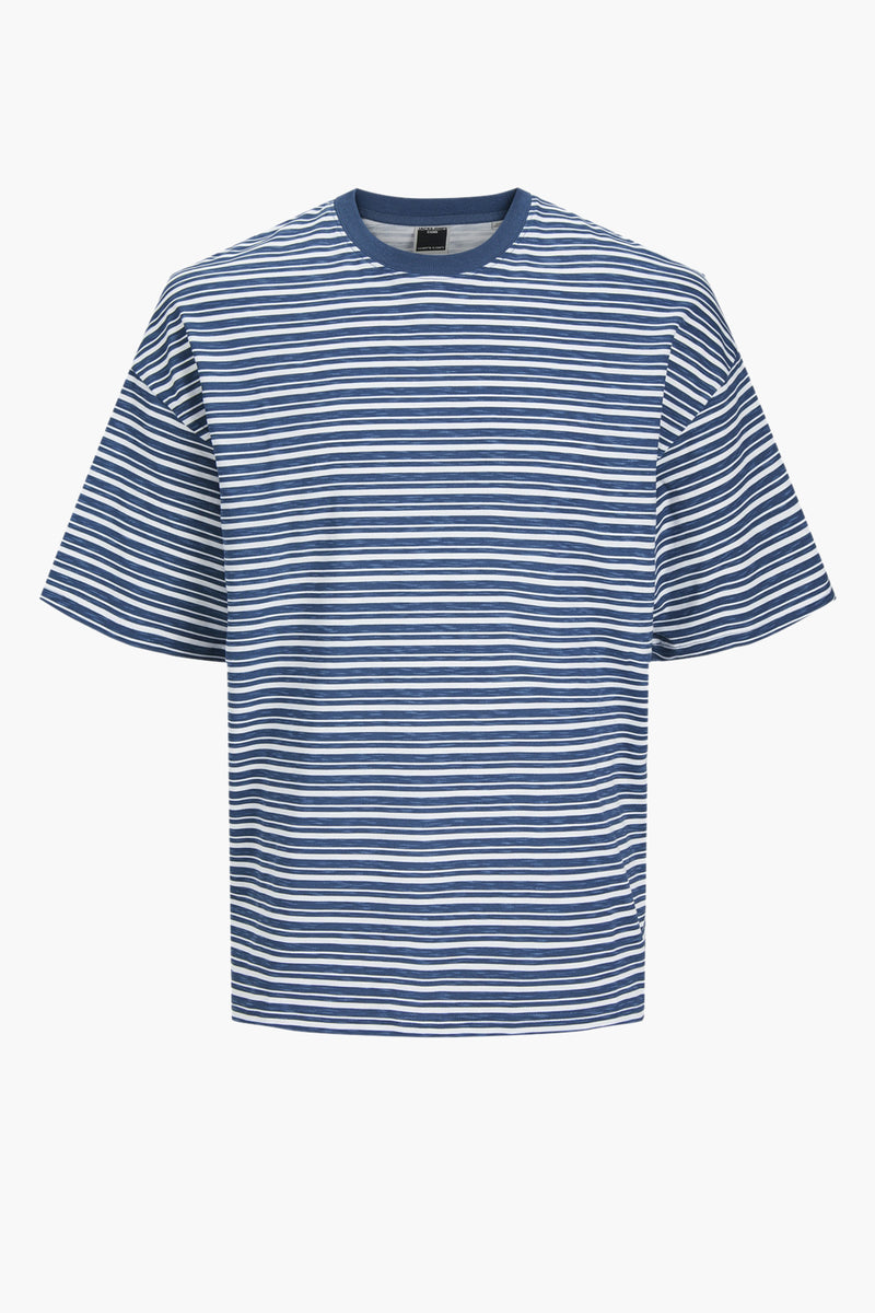 JCOSTRIPED PRINTED OVERSIZE TEE SS CREW