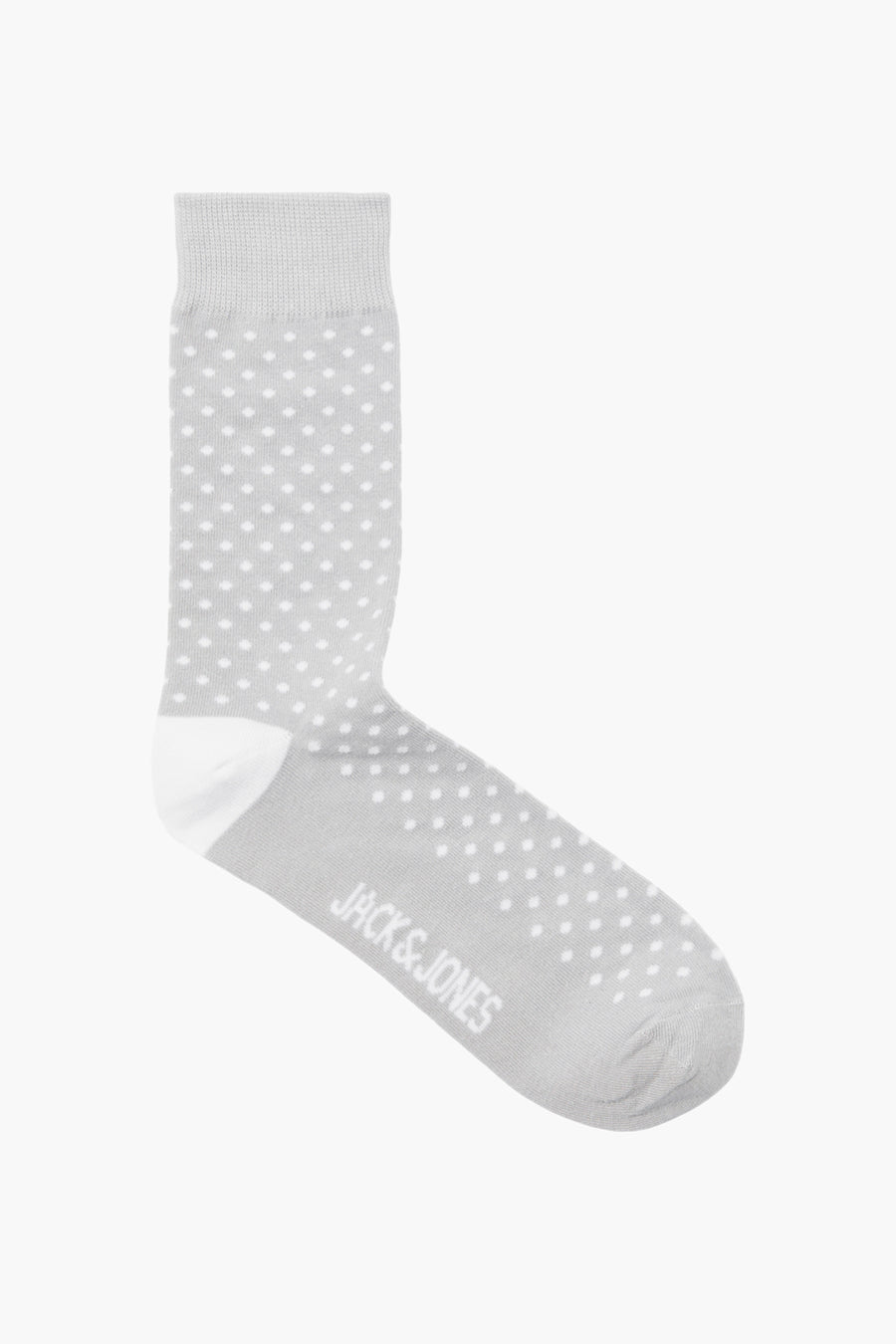 Grijze sok met witte stippen van ACCESSORIES BY JACK & JONES, witte hiel.