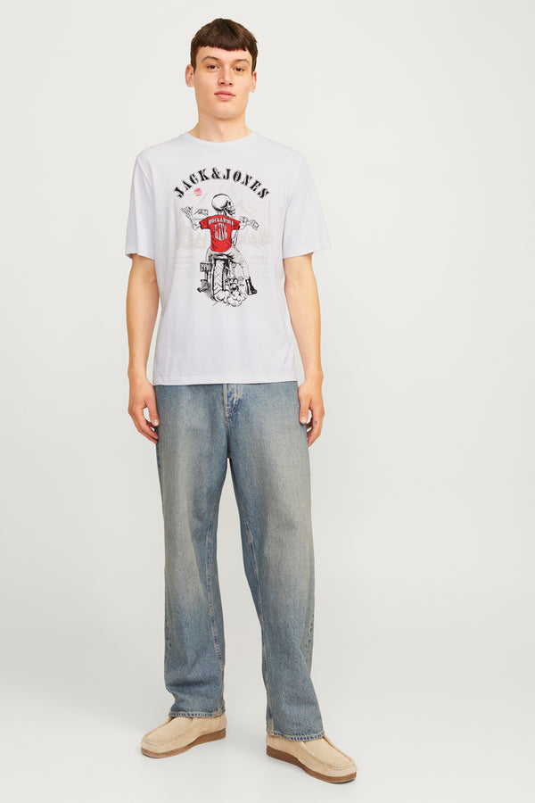 T-shirt (korte mouwen) Wit - ORIGINALS BY JACK & JONES