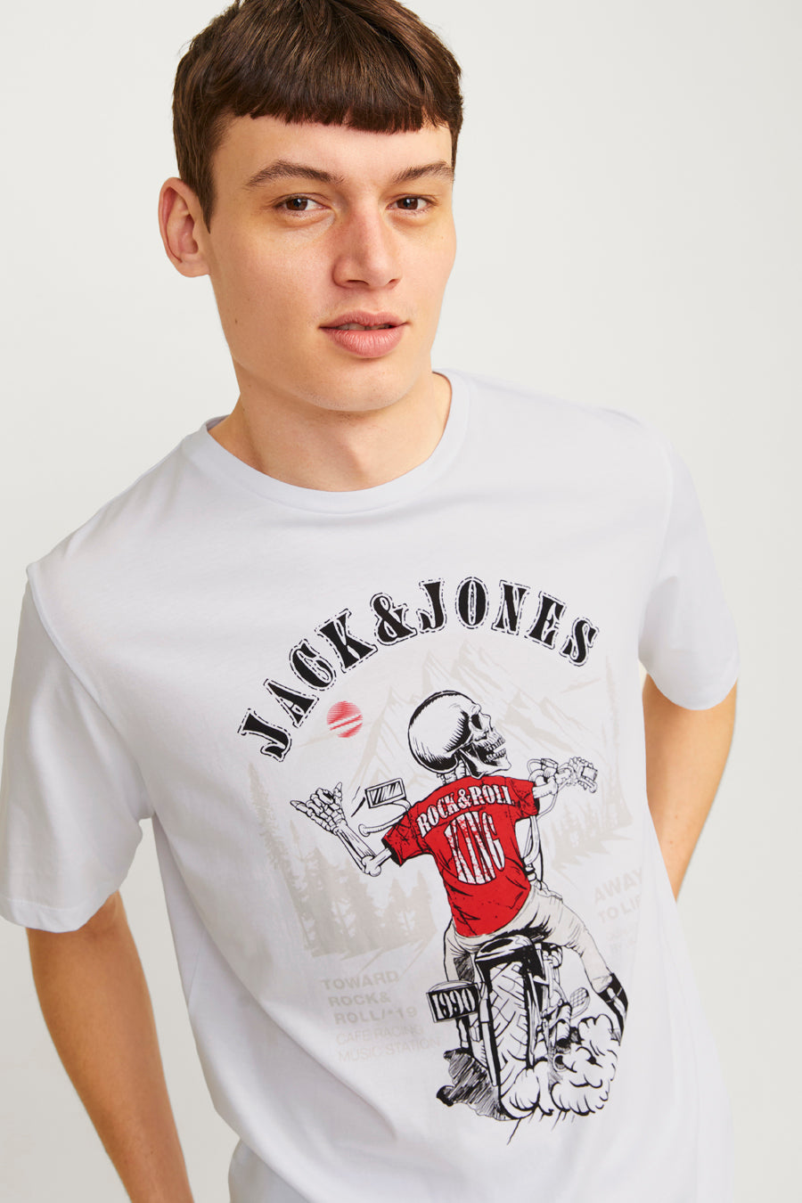 T-shirt (korte mouwen) Wit - ORIGINALS BY JACK & JONES