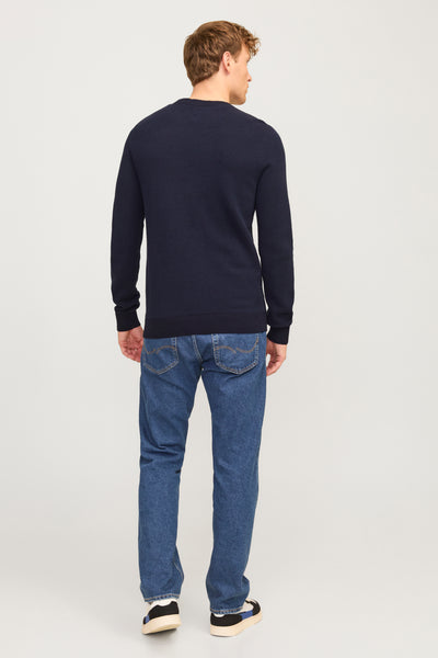 Pull col rond Bleu - JACK & JONES