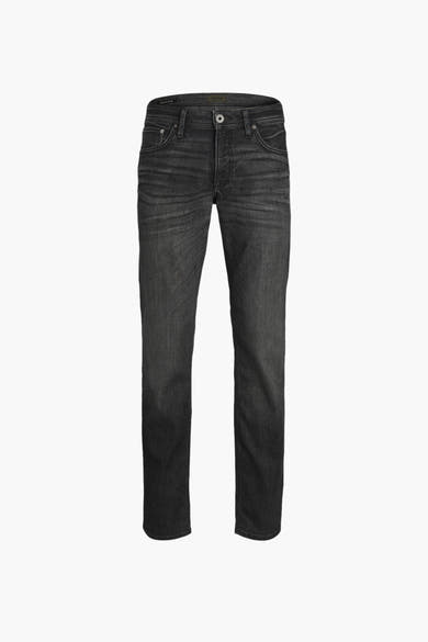 Zwarte rechte jeans van JACK & JONES JEANS INTELLIGENCE, met een subtiele wassing.
