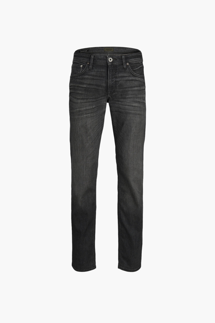 Zwarte rechte jeans van JACK & JONES JEANS INTELLIGENCE, met een subtiele wassing.