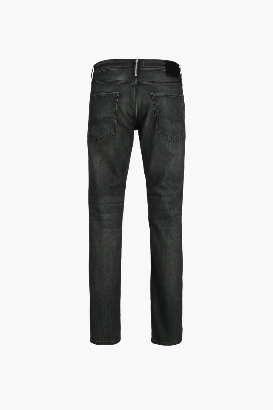 Zwarte rechte jeans van JACK & JONES JEANS INTELLIGENCE, achterkant, met zakken en riemlussen.