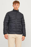Korte zwarte jas van ORIGINALS BY JACK & JONES, gedragen met een beige broek.