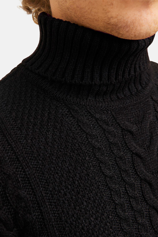 Pull col roulé Noir - JACK & JONES