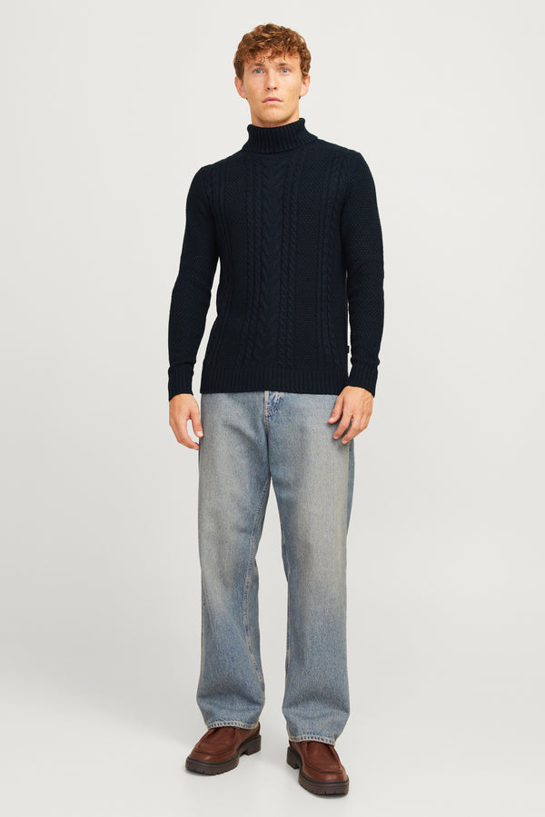 Pull col roulé Bleu - JACK & JONES