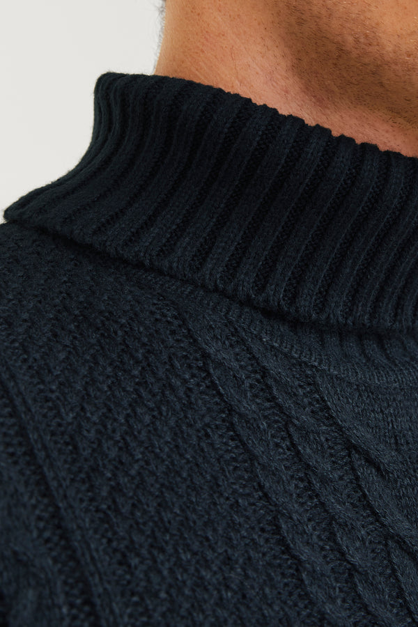 Pull col roulé Bleu - JACK & JONES