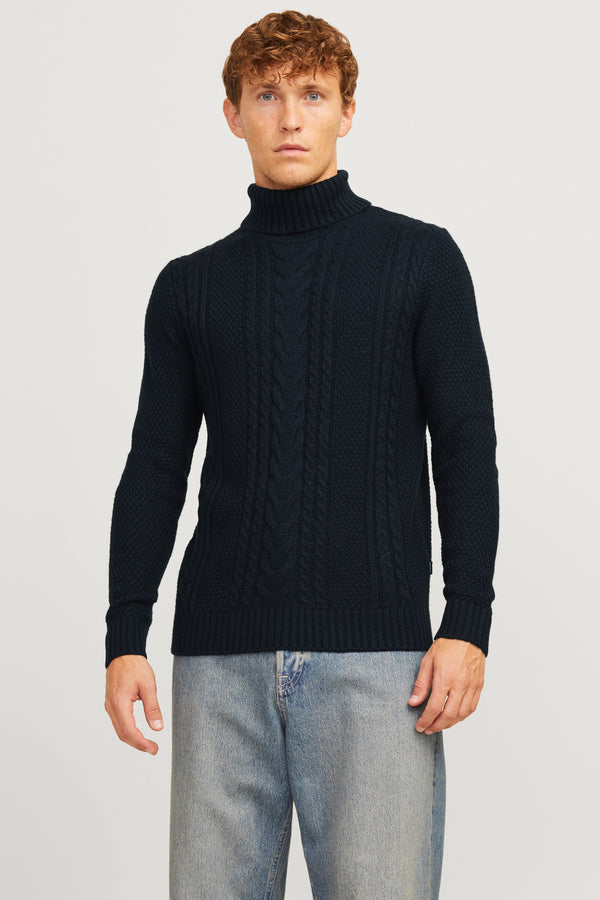 Pull col roulé Bleu - JACK & JONES