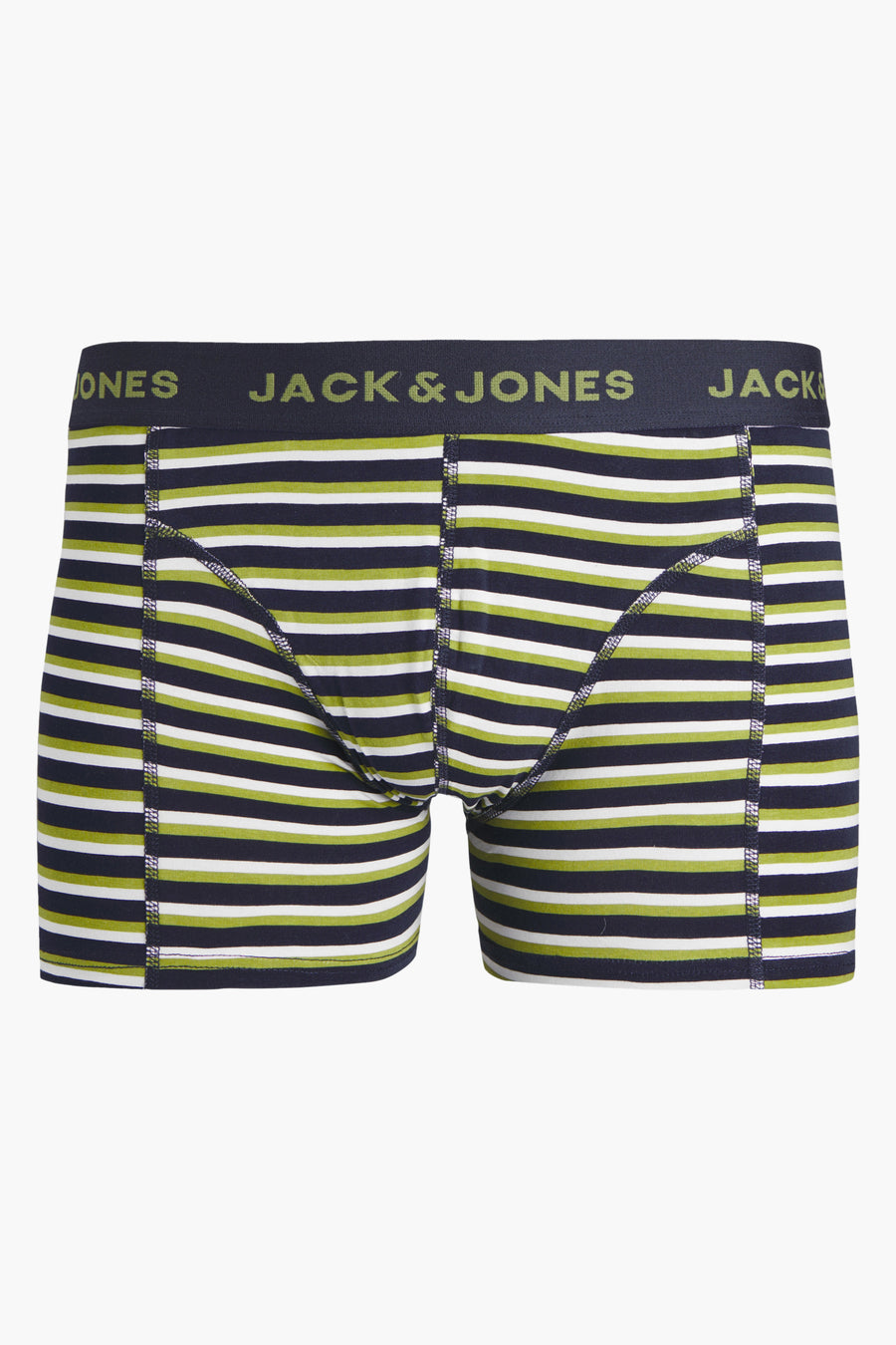 Gestreept groen, wit en marineblauw boxer van ACCESSORIES BY JACK & JONES met een elastische tailleband met logo.