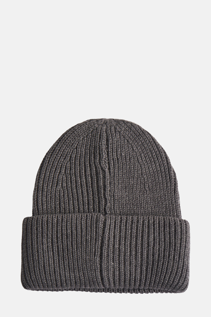Bonnet gris ACCESSORIES BY JACK & JONES en tricot côtelé, style décontracté et bord replié.