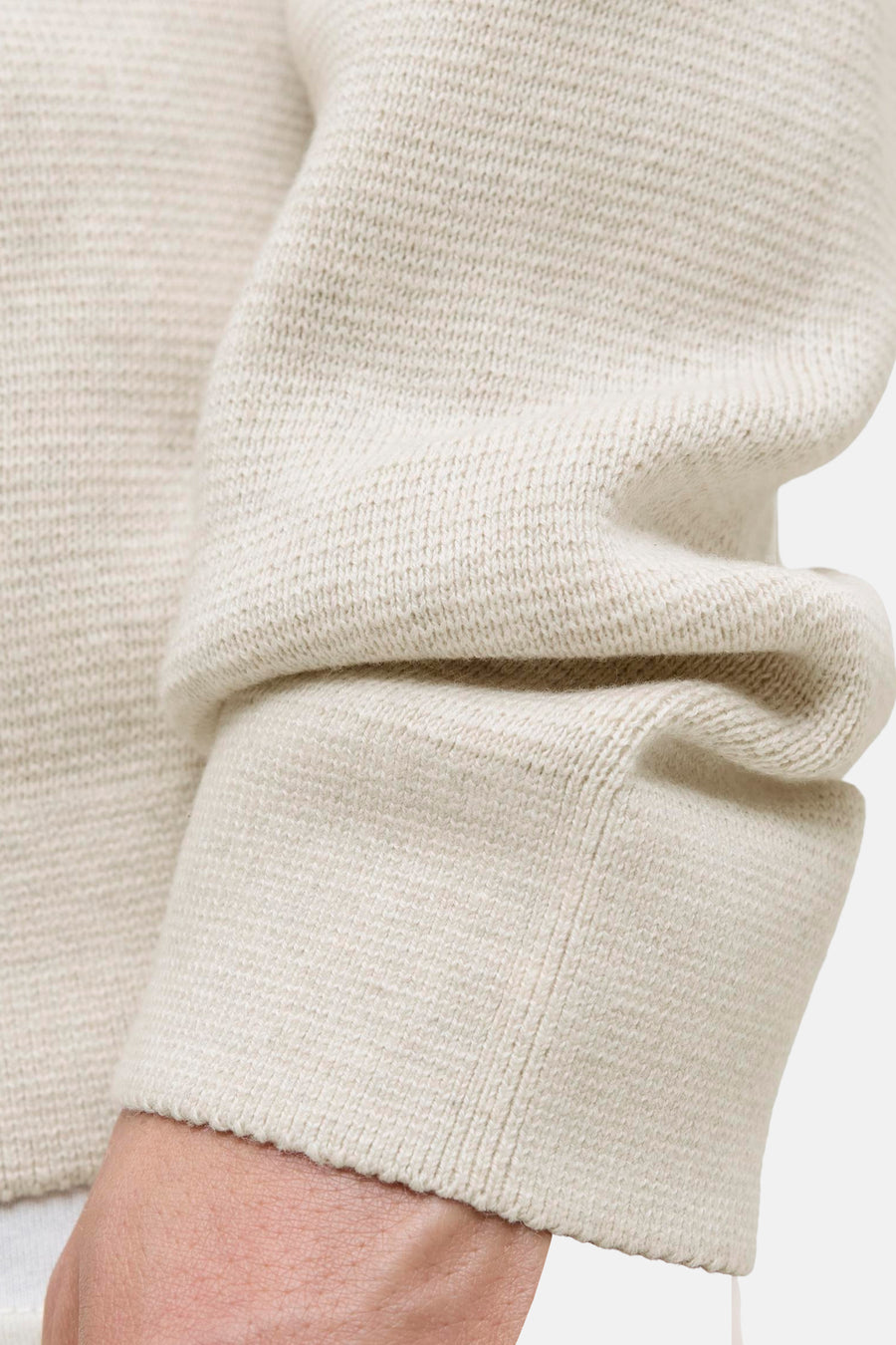 Witte coltrui van PREMIUM by JACK & JONES, gebreide textuur en geribbelde boord.