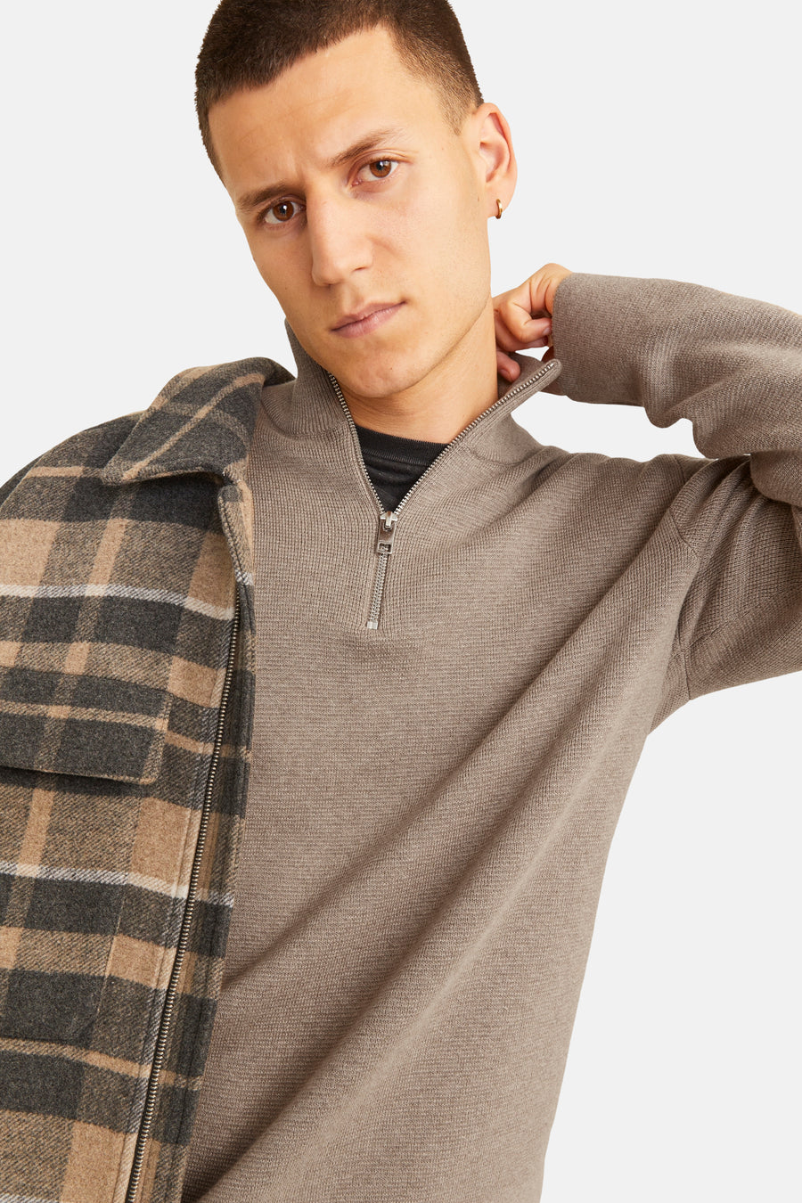 Pull à col roulant - beige