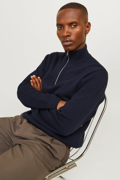 Pull col roulé Bleu - PREMIUM BY JACK & JONES