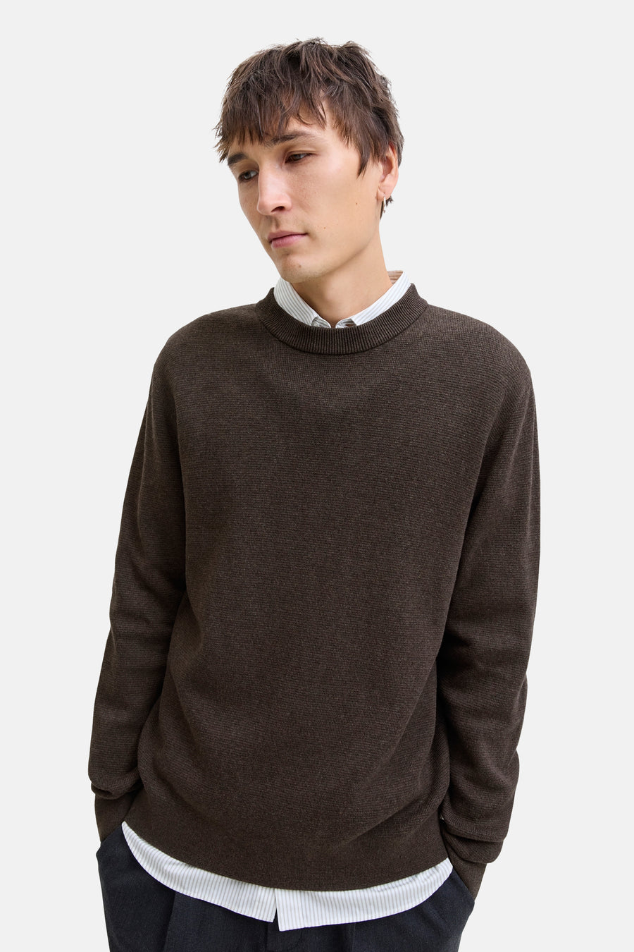 Pull col O - brun