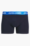 Marineblauwe boxer van ACCESSORIES BY JACK & JONES, met bedrukte elastische blauwe tailleband.