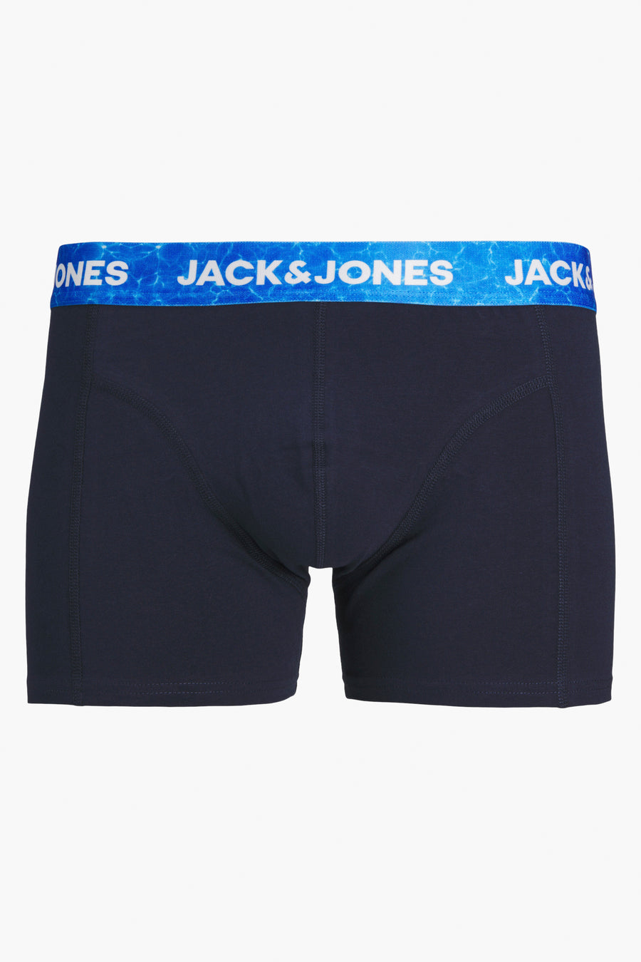 Marineblauwe boxer van ACCESSORIES BY JACK & JONES, met bedrukte elastische blauwe tailleband.