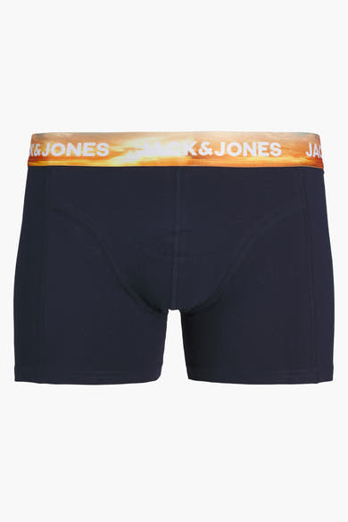 Boxer bleu marine par ACCESSORIES BY JACK & JONES, avec une ceinture élastique décorative imprimée.