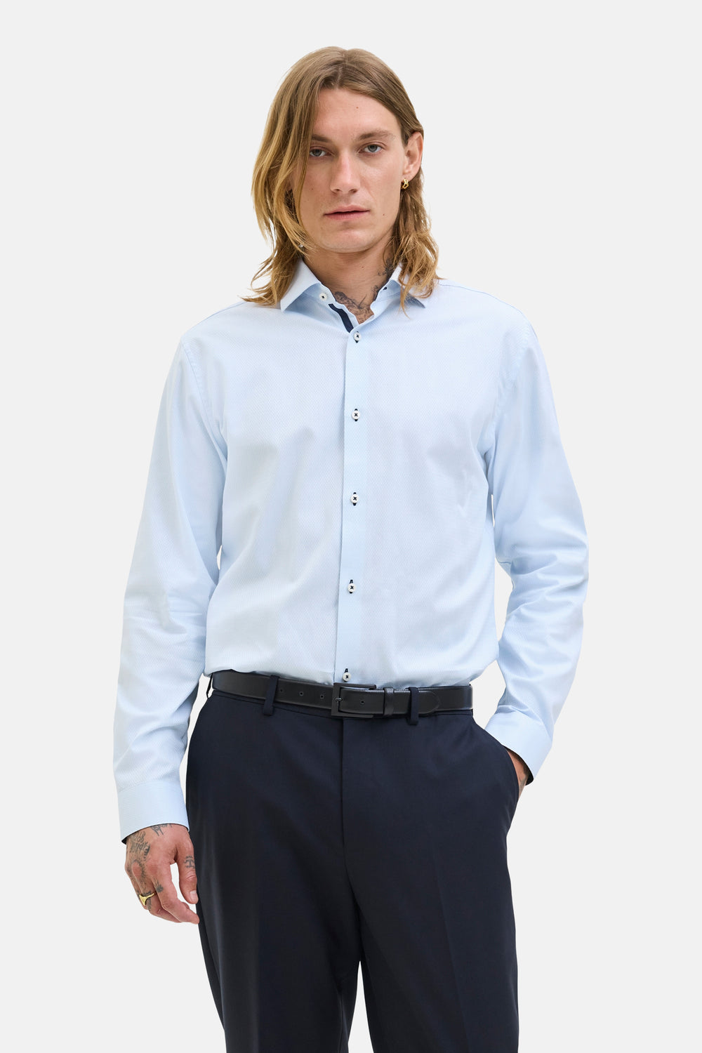 Hemd met lange mouwen - blauw