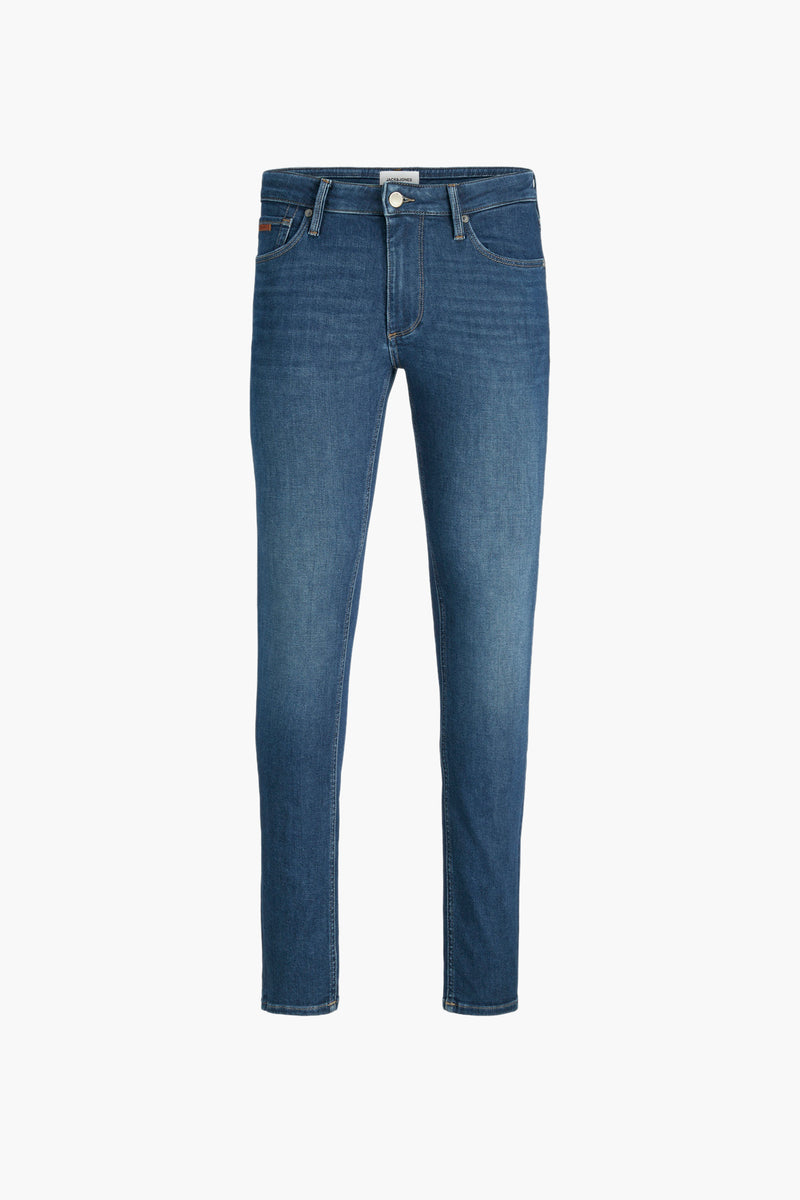 Jean skinny bleu moyen de JACK & JONES JEANS INTELLIGENCE, en denim légèrement délavé.