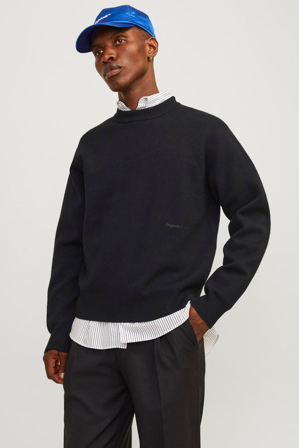 Trui met ronde hals Zwart - ORIGINALS BY JACK & JONES