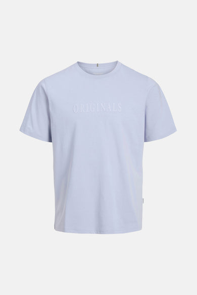 T-shirt lichtpaars met korte mouwen van ORIGINALS BY JACK & JONES, met een textuurmotief in dezelfde kleur.
