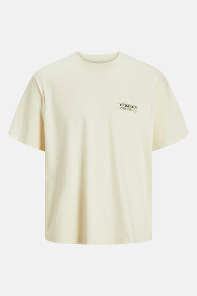 Ecru T-shirt met korte mouwen van ORIGINALS BY JACK & JONES, met een opdruk op de borst.