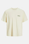 Ecru T-shirt met korte mouwen van ORIGINALS BY JACK & JONES, met een opdruk op de borst.