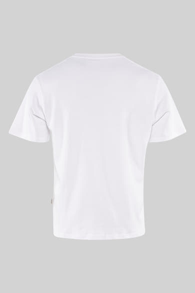 Wit T-shirt met korte mouwen van ORIGINALS BY JACK & JONES, achterkant op grijze achtergrond.
