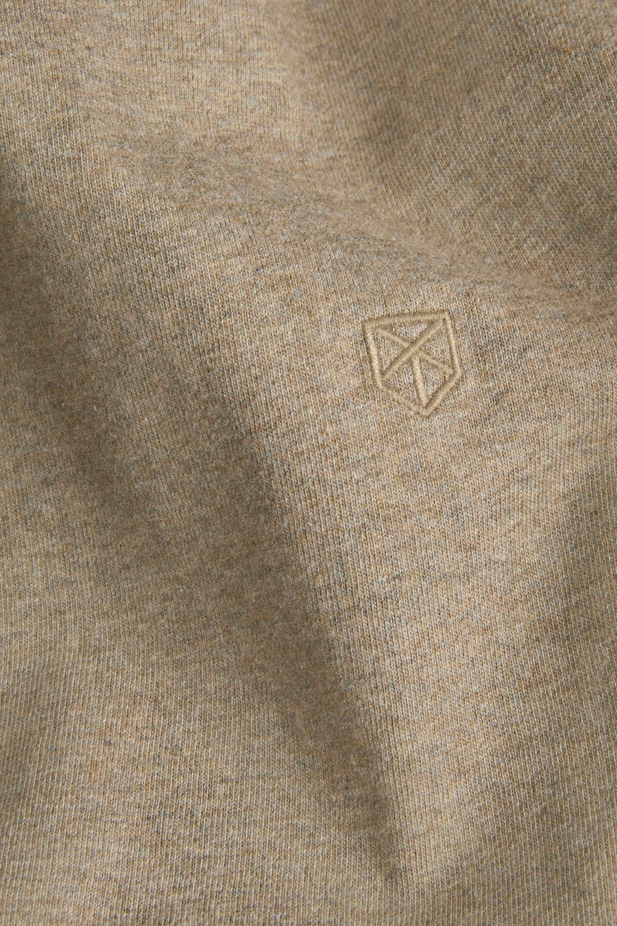 Beige T-shirt met korte mouwen van PREMIUM by JACK & JONES, in een getextureerd breisel met een discreet logo.