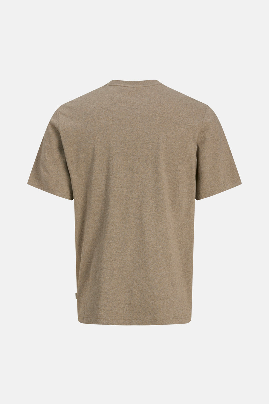 Beige T-shirt met korte mouwen van PREMIUM by JACK & JONES, gemêleerd effect op een neutrale achtergrond.