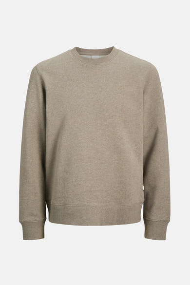 Beige sweatshirt van PREMIUM by JACK & JONES, met een subtiele gemêleerde textuur.