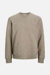 Beige sweatshirt van PREMIUM by JACK & JONES, met een subtiele gemêleerde textuur.