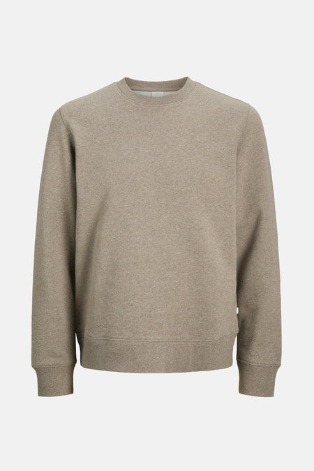 Beige sweatshirt van PREMIUM by JACK & JONES, met een subtiele gemêleerde textuur.