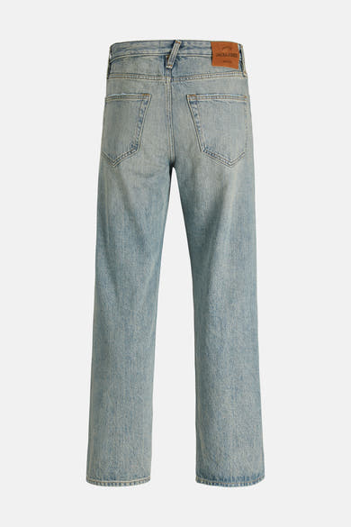 Wijde spijkerbroek in lichtblauw denim van JACK & JONES, achterkant.