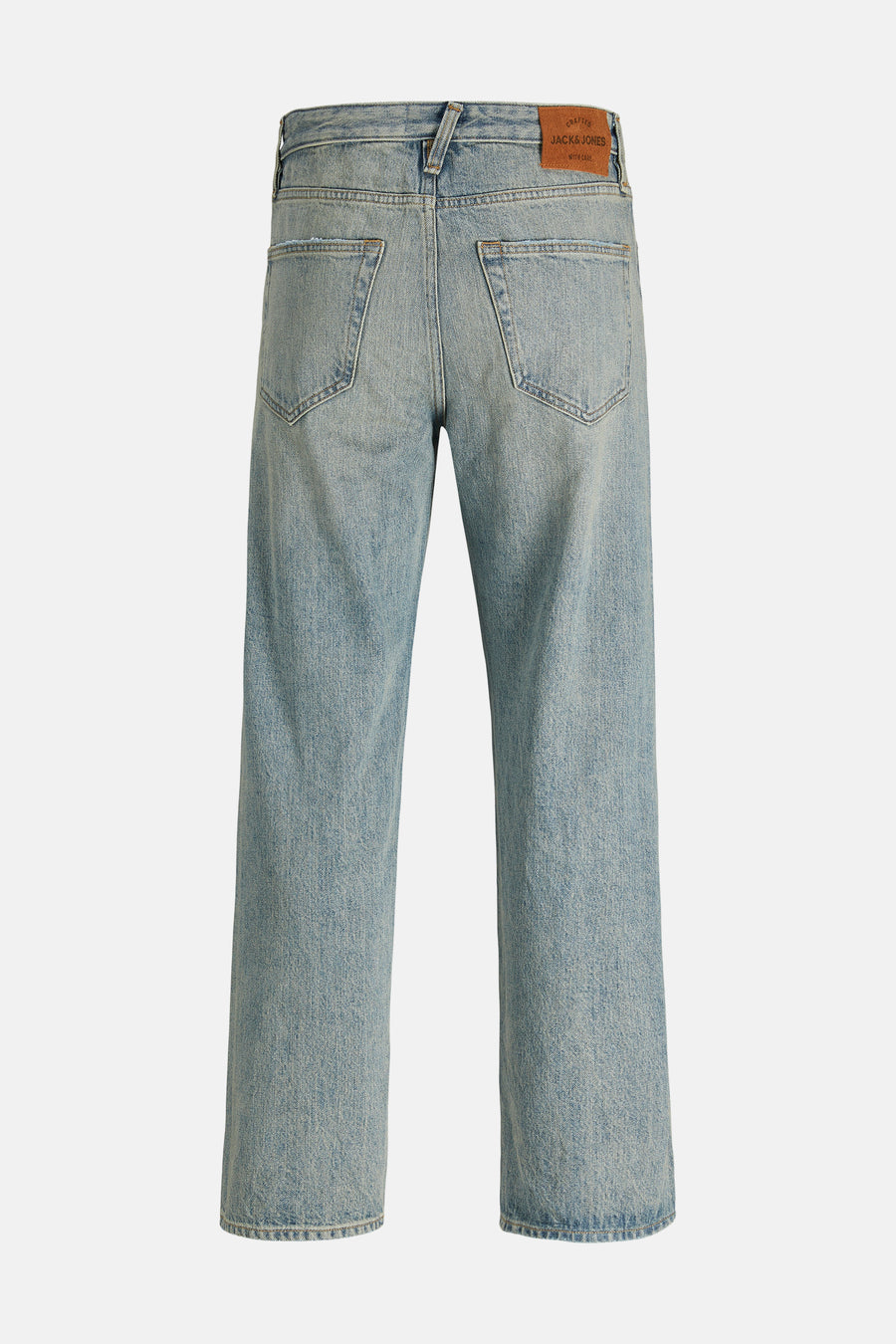 Wijde spijkerbroek in lichtblauw denim van JACK & JONES, achterkant.