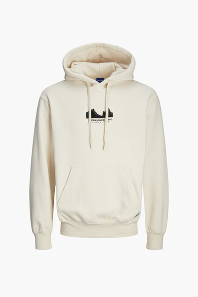 Sweat à capuche écru Originals by Jack & Jones, avec cordon de serrage et poche kangourou.