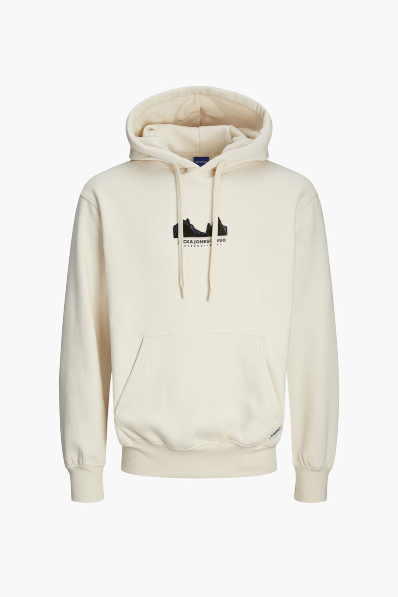 Sweat à capuche écru Originals by Jack & Jones, avec cordon de serrage et poche kangourou.