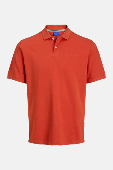 Oranje poloshirt met korte mouwen van ORIGINALS BY JACK & JONES, met discreet ton-sur-ton logo.
