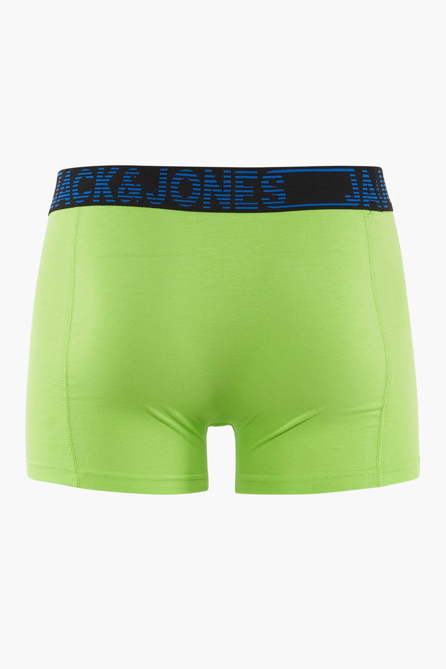 Boxer vert de ACCESSORIES BY JACK & JONES avec ceinture élastique noire et logo bleu.
