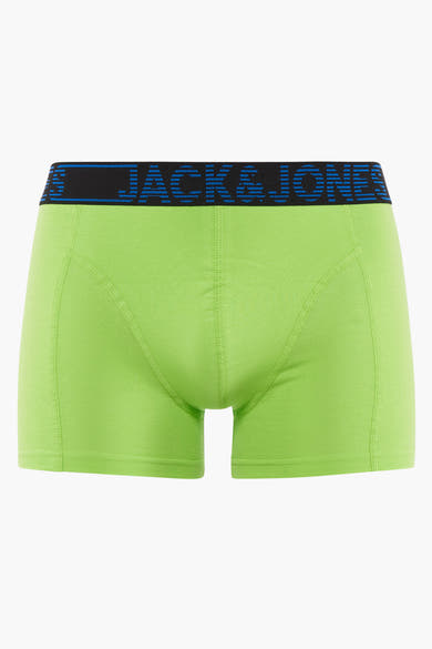 Boxer vert en coton, par ACCESSORIES BY JACK & JONES, avec ceinture élastique noire à logo bleu.