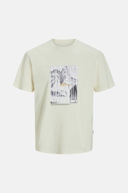Wit T-shirt met korte mouwen van ORIGINALS BY JACK & JONES met een grafische print op de voorkant.