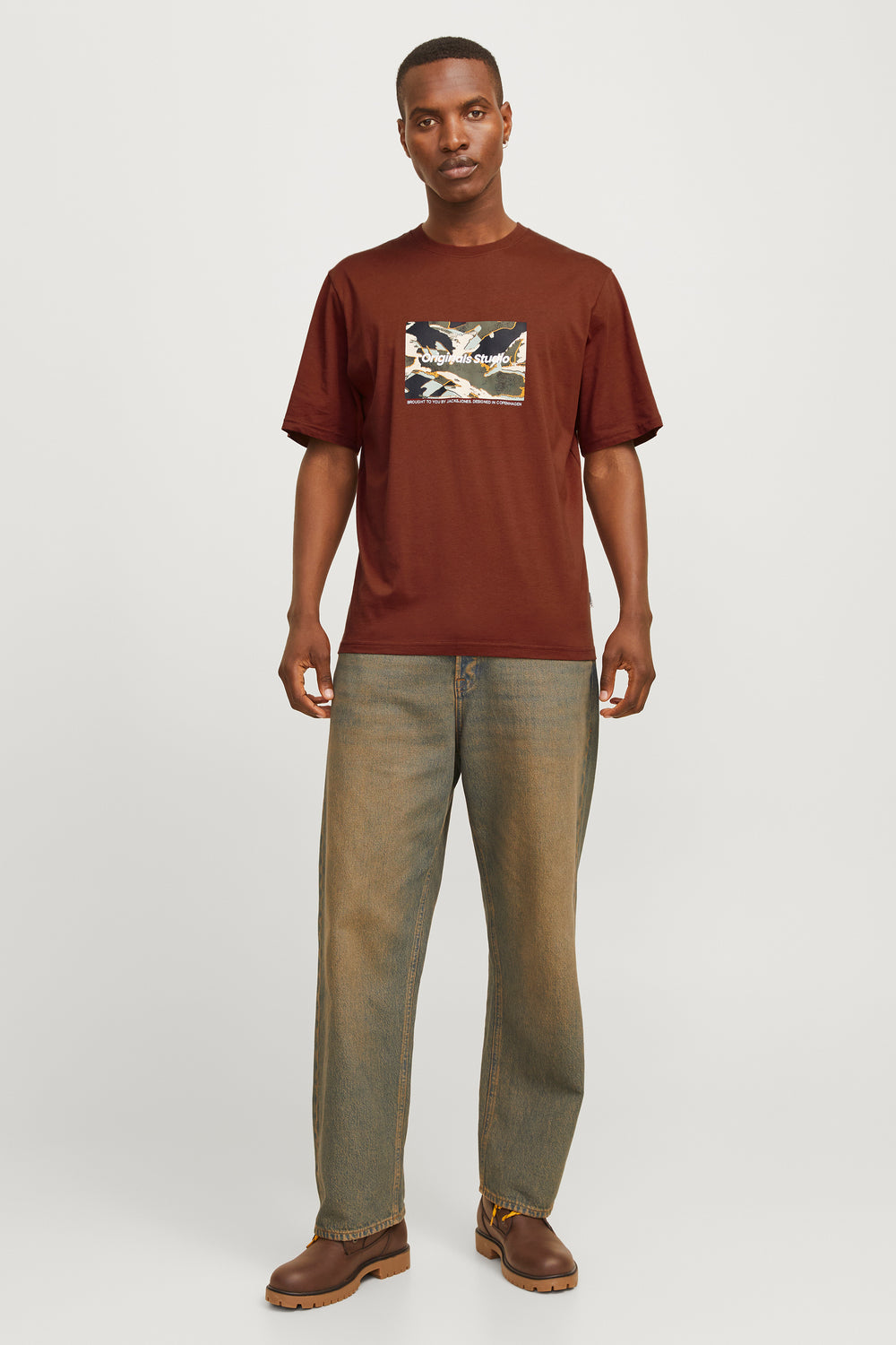 T-shirt (manches courtes) Brun - ORIGINALS BY JACK & JONES