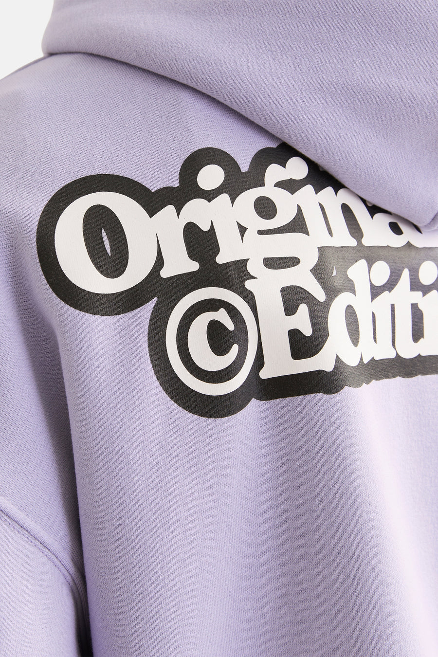 Paarse hoodie van ORIGINALS BY JACK & JONES met een zwart-witte grafische print.