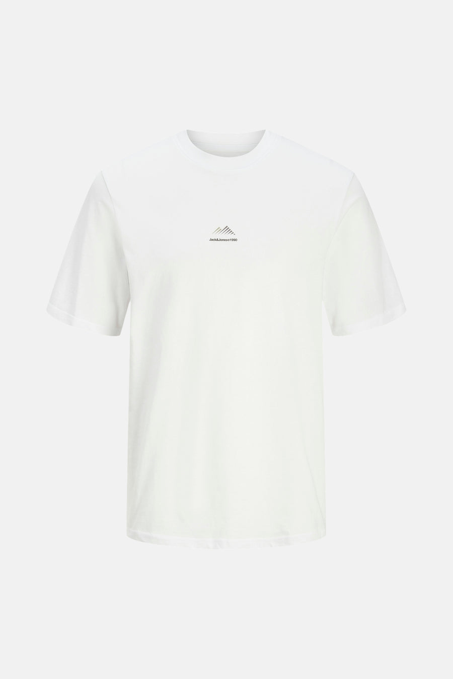 Wit T-shirt met korte mouwen van JACK & JONES, versierd met een klein, discreet grafisch logo.