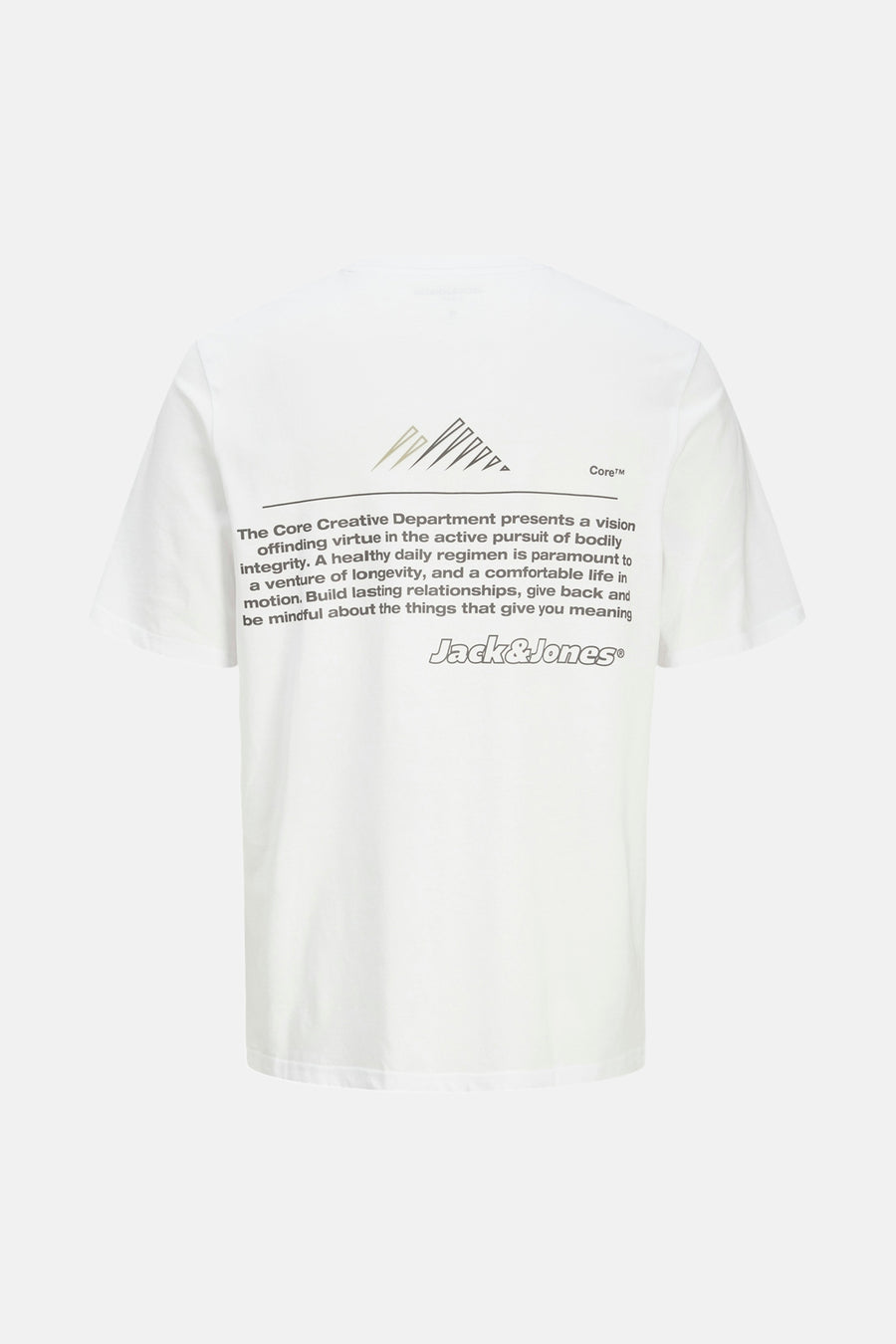Wit T-shirt met korte mouwen van JACK & JONES met een grafische print op de achterkant.