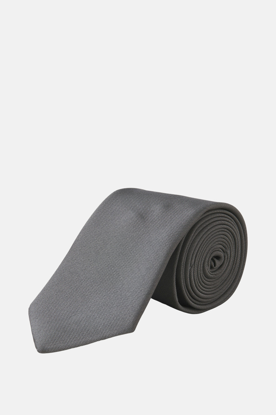 Grijze stropdas van ACCESSORIES BY JACK & JONES, opgerold, subtiele textuur.
